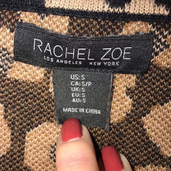 Rachel Zoe Cheetah Cardigan Size Small - Picture 6 of 7